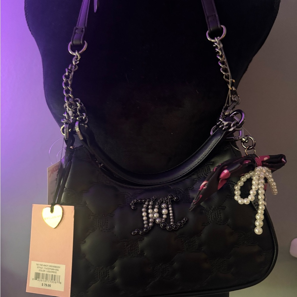 Juicy Couture Tie the Knot Crossbody Color: Liquorice